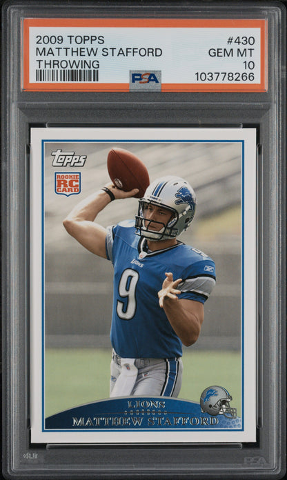 2009 Topps Throwing #430 Matthew Stafford PSA 10