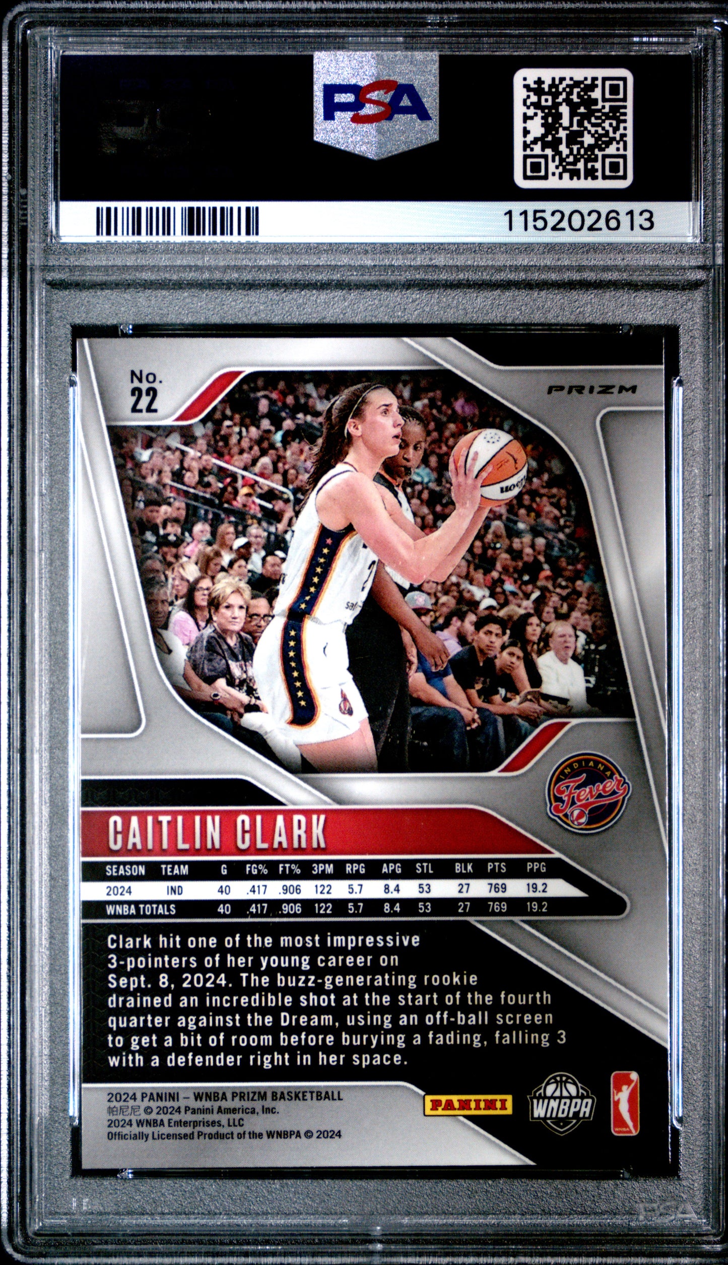 2024 Panini Prizm WNBA Blue Velocity Caitlin Clark #22 PSA 10