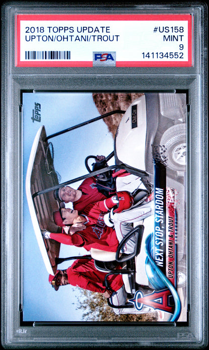 2018 Topps Update #US158 Justin Upton/Mike Trout/Shohei Ohtani PSA 9