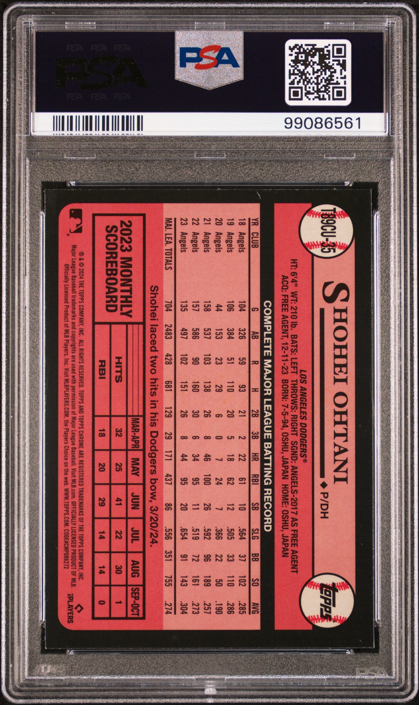 2024 Topps Update Silver Pack Shohei Ohtani #T89CU-35 PSA 10