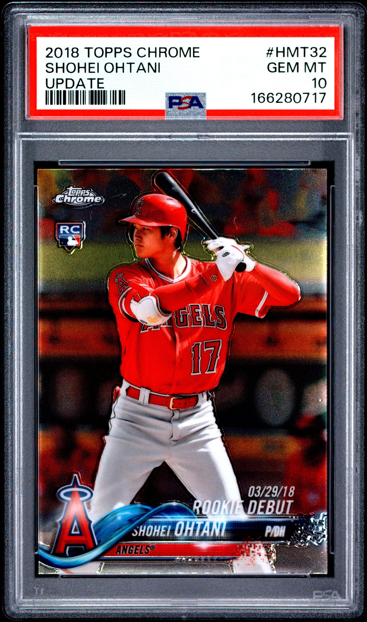 2018 Topps Chrome Update #HMT32 Shohei Ohtani PSA 10
