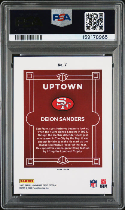 2025 Panini Donruss Optic Uptown #7 Deion Sanders PSA 8