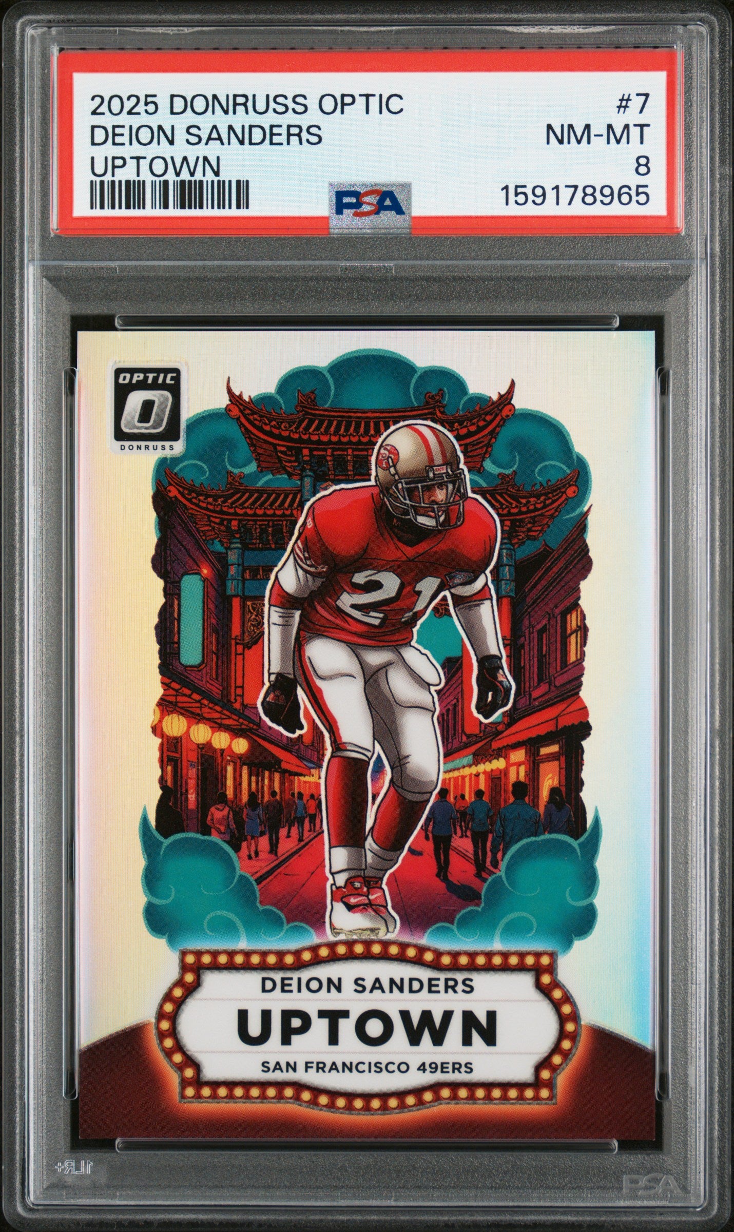 2025 Panini Donruss Optic Uptown #7 Deion Sanders PSA 8
