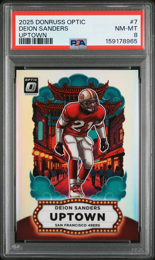 2025 Panini Donruss Optic Uptown #7 Deion Sanders PSA 8