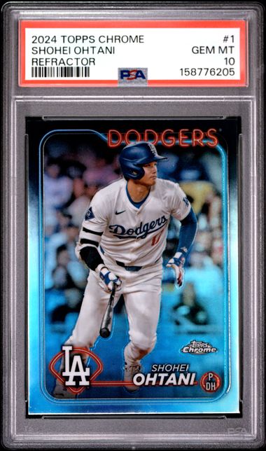2024 Topps Chrome Refractor #1 Shohei Ohtani PSA 10 - Front