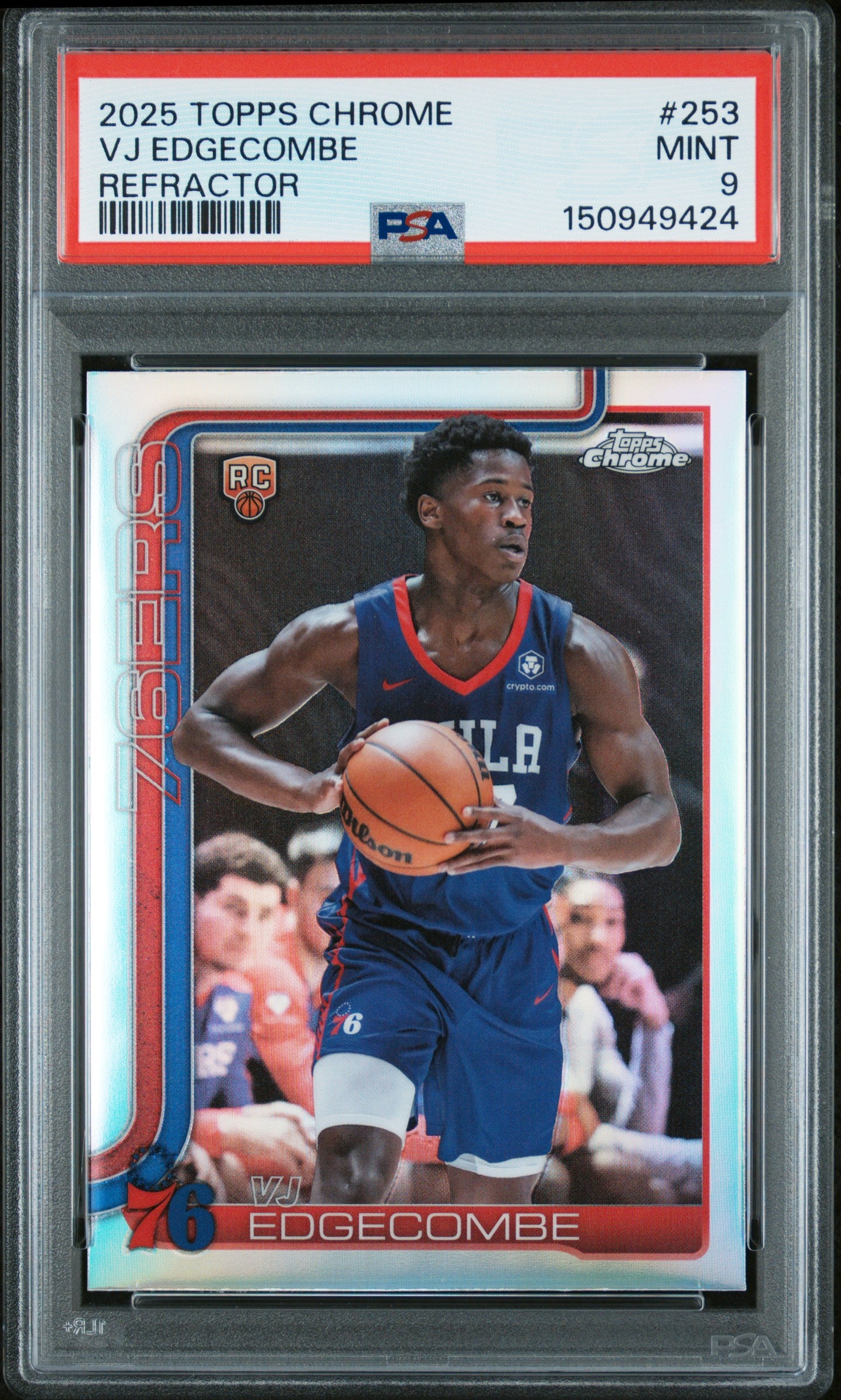 2025 Topps Chrome Refractor #253 VJ Edgecombe PSA 9