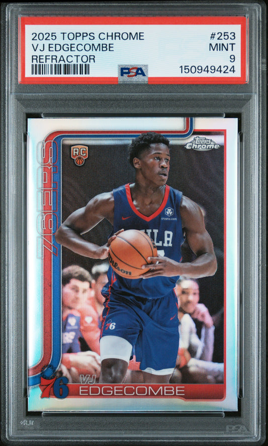 2025 Topps Chrome Refractor #253 VJ Edgecombe PSA 9