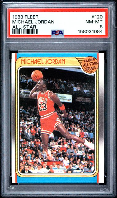 1988 Fleer All-Stars #120 Michael Jordan PSA 8 - Front