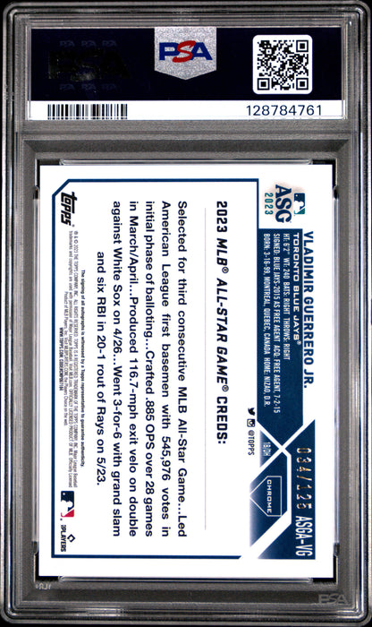 2023 Topps Chrome Update ASG Auto X-Fractor #VG Vladimir Guerrero Jr. PSA 10