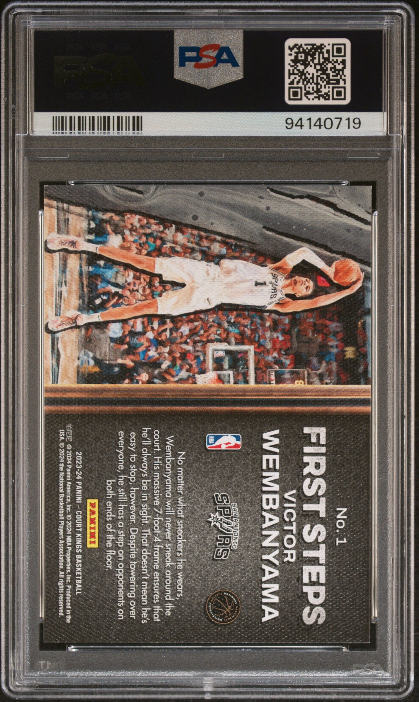 2023-24 Panini Court Kings First Steps #1 Victor Wembanyama PSA 9