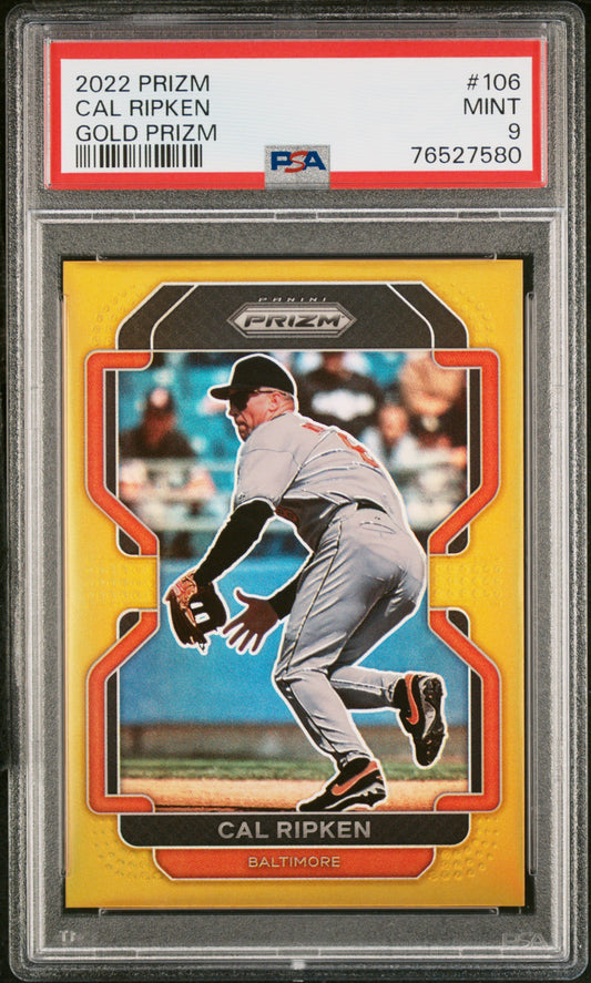 2022 Panini Prizm Gold Prizm /10 Cal Ripken #106 PSA 9
