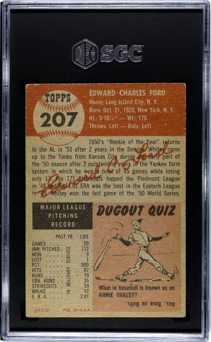 1953 Topps #207 Whitey Ford SGC 4.5