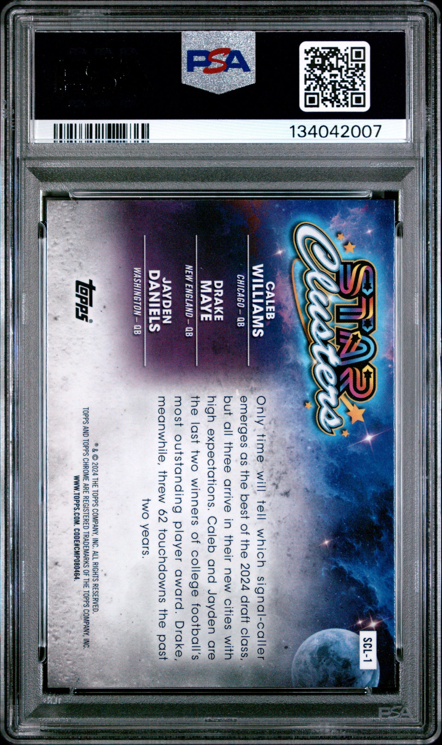 2024 Topps Cosmic Chrome Star Clusters #1 C.Williams / D.Maye / J.Daniels PSA 10