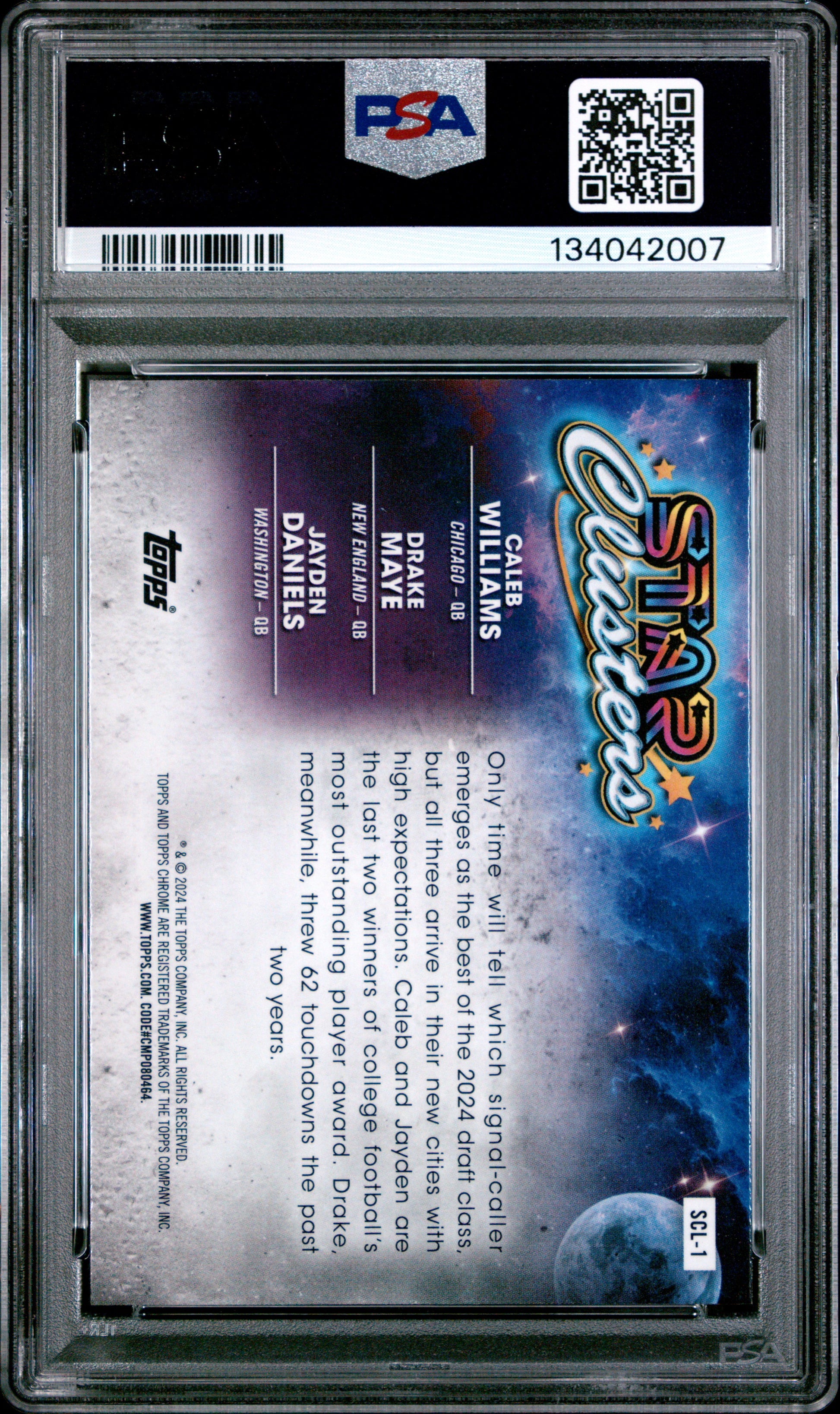 2024 Topps Cosmic Chrome Star Clusters #1 C.Williams / D.Maye / J.Daniels PSA 10