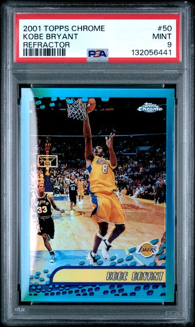2001 Topps Chrome Refractor #50 Kobe Bryant PSA 9 - Front