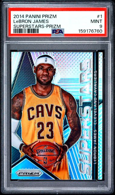 2014 Panini Prizm Superstars Prizm #1 LeBron James PSA 9 - Front