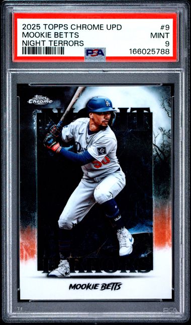2025 Topps Chrome Update Night Terrors #9 Mookie Betts PSA 9 - Front