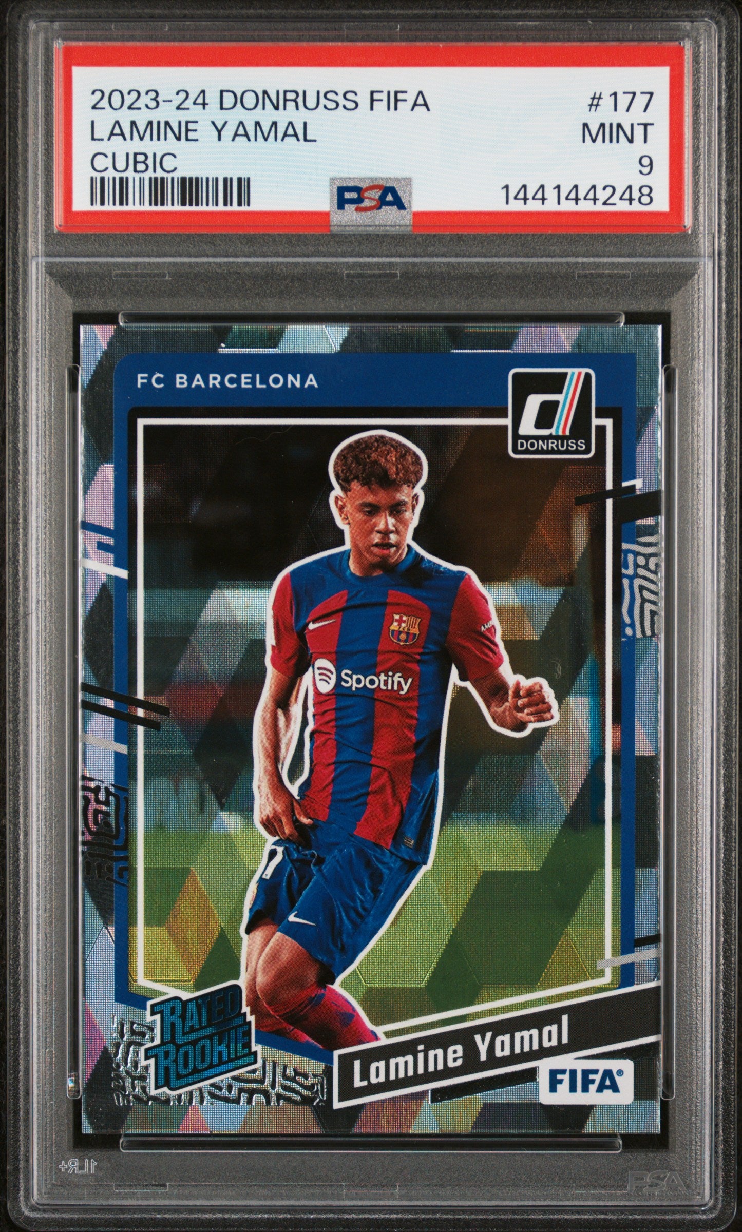 2023-24 Panini Donruss FIFA Cubic #177 Lamine Yamal PSA 9