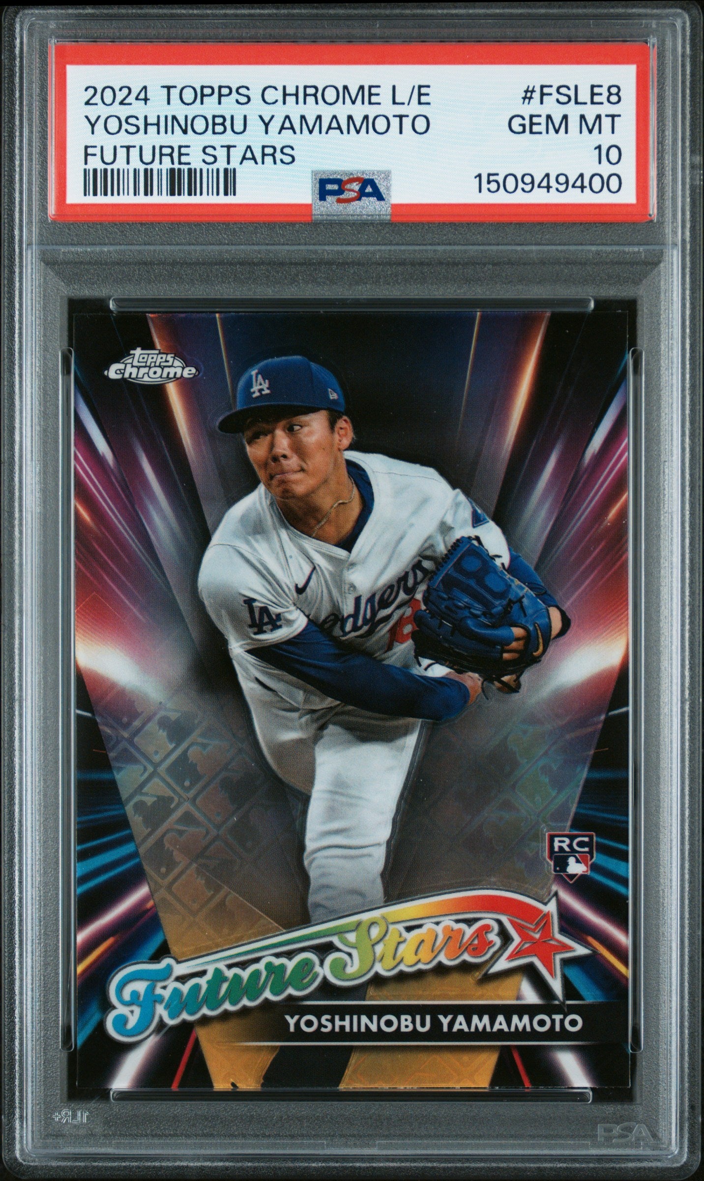 2024 Topps Chrome Logofractor Edition Future Stars #FSLE8 Yoshinobu Yamamoto PSA 10
