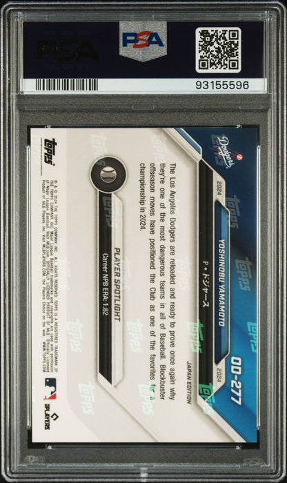 2024 Topps Now Dodgers Opening Day Japan Edition #OD277 Yoshinobu Yamamoto PSA 10