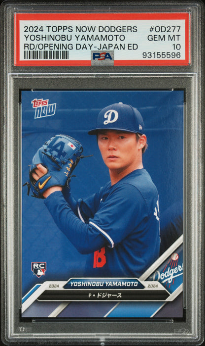 2024 Topps Now Dodgers Opening Day Japan Edition #OD277 Yoshinobu Yamamoto PSA 10