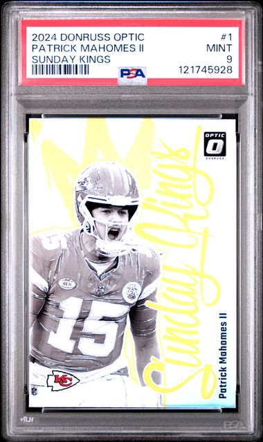2024 Panini Donruss Optic Sunday Kings #1 Patrick Mahomes II PSA 9 - Front