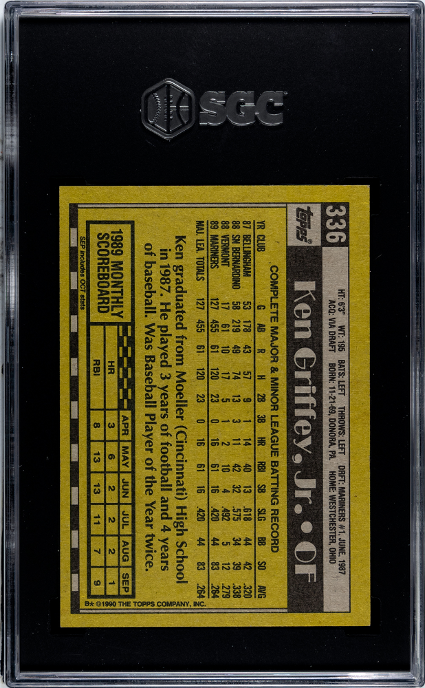 1990 Topps #336 Ken Griffey Jr. SGC 8.5