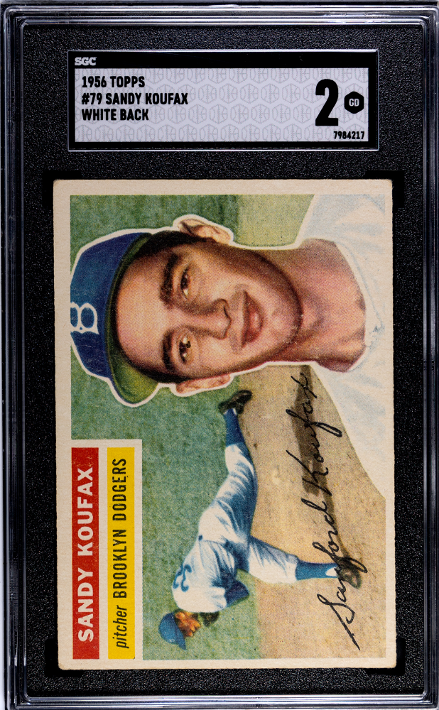 1956 Topps White Back #79 Sandy Koufax SGC 2
