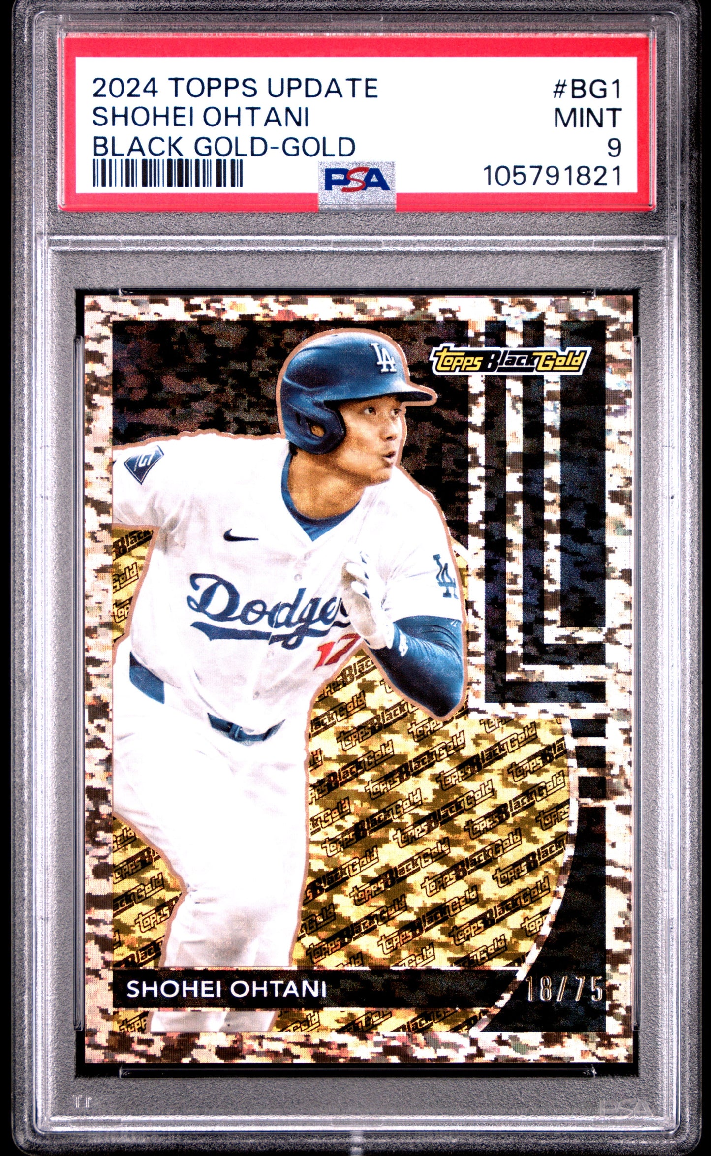 2024 Topps Black Gold - Gold /75 Shohei Ohtani #BG1 PSA 9
