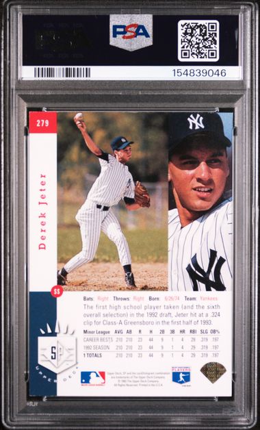 1993 Upper Deck SP Doil #279 Derek Jeter PSA 6 - Back