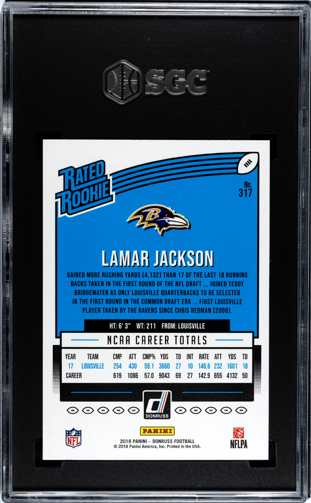 2018 Panini Donruss #317 Lamar Jackson SGC 10