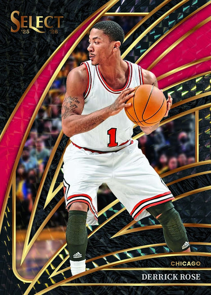 2025-26 Panini Select Basketball Derrick Rose Base Set Courtside Black Finite Prizms Card
