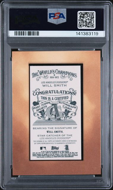 2020 Topps Allen & Ginter Mini Autos #MAWS Will Smith PSA 9 - Back
