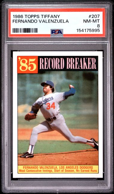 Topps Tiffany #207 Fernando Valenzuela PSA 8 - Front