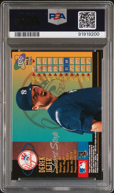 1998 Fleer Metal Universe #199 Derek Jeter PSA 9 - Back