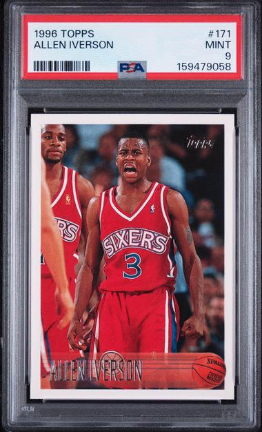 1996 Topps #171 Allen Iverson PSA 9 - Front
