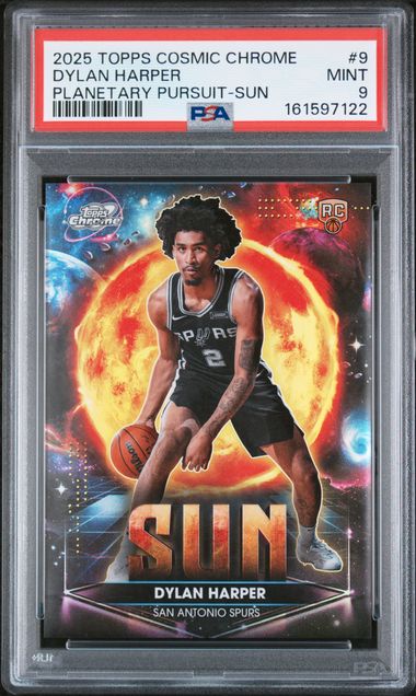 2025 Topps Cosmic Chrome Planetary Pursuit Sun #9 Dylan Harper PSA 9 - Front