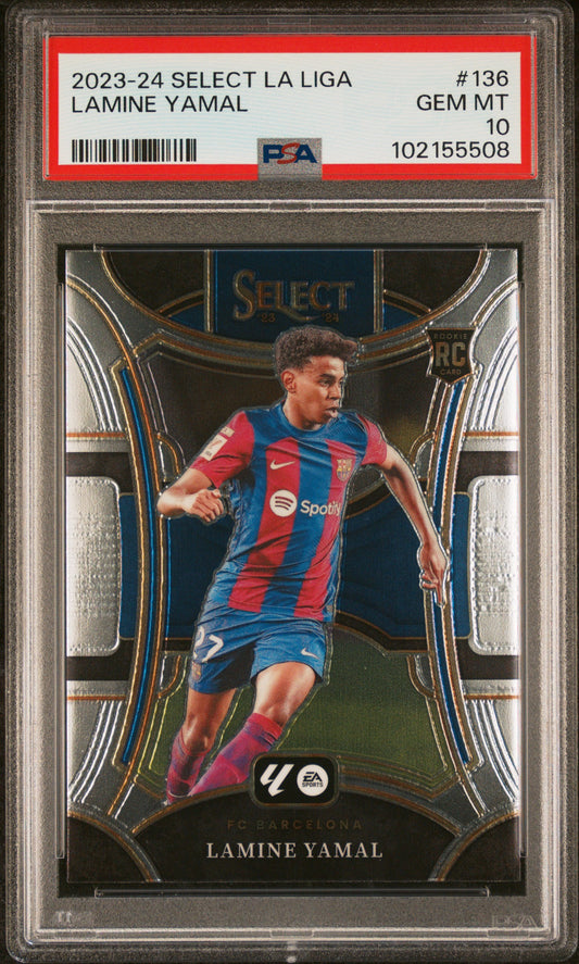 2023-24 Panini Select La Liga Lamine Yamal #136 PSA 10