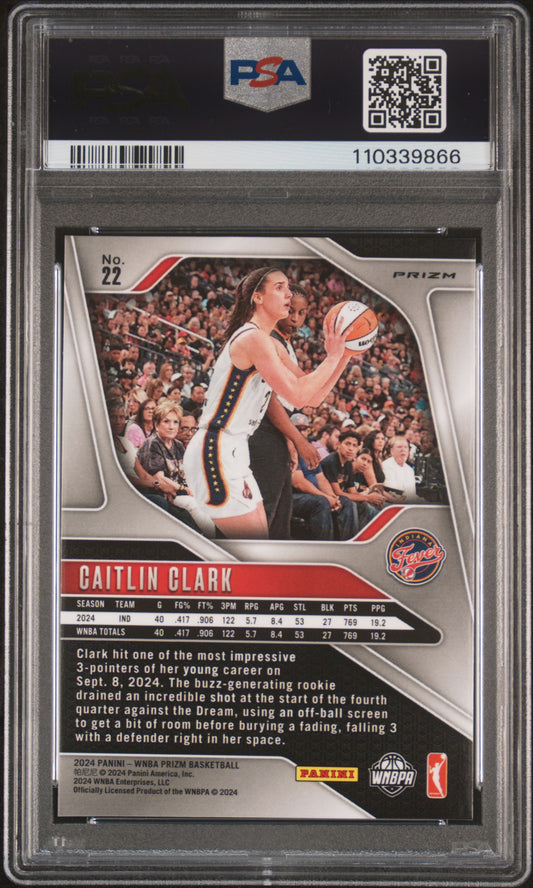 2024 Panini Prizm WNBA Ice Caitlin Clark #22 PSA 10