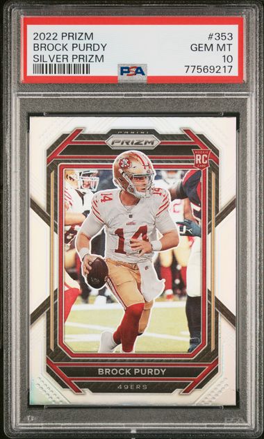 2022 Panini Prizm Silver Prizm #353 Brock Purdy PSA 10 - Front