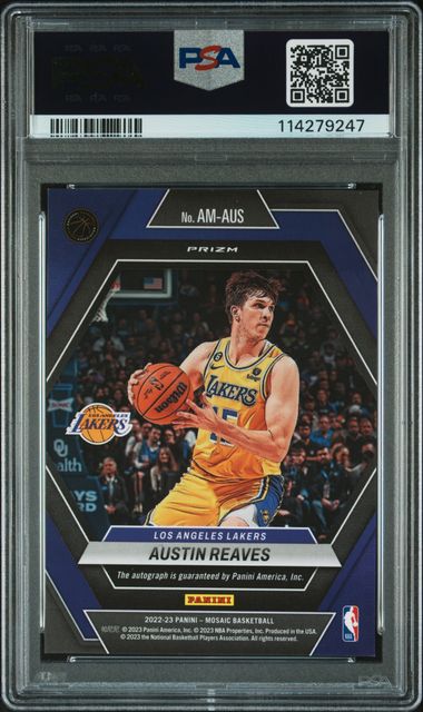 2022 Panini Mosaic Autograph Choice #AM-AUS Austin Reaves PSA 9 - Back
