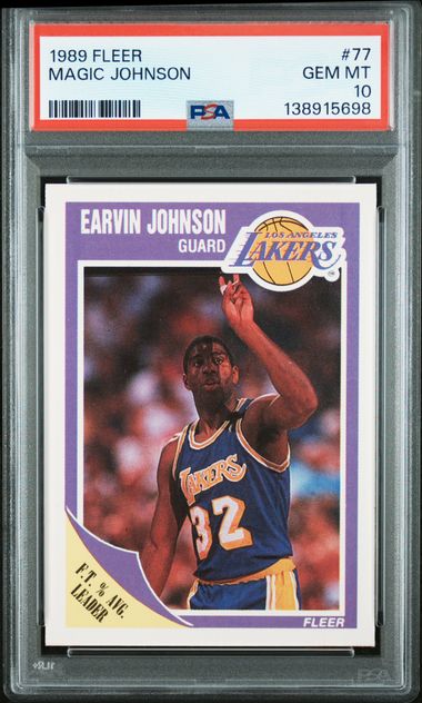 1989 Fleer #77 Magic Johnson PSA 10 - Front