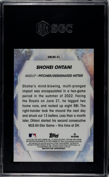 2023 Topps #SMLBC-21 Shohei Ohtani SGC 10