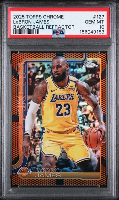 2025 Topps Chrome Basketball Refractor #127 Lebron James PSA 10 - Front