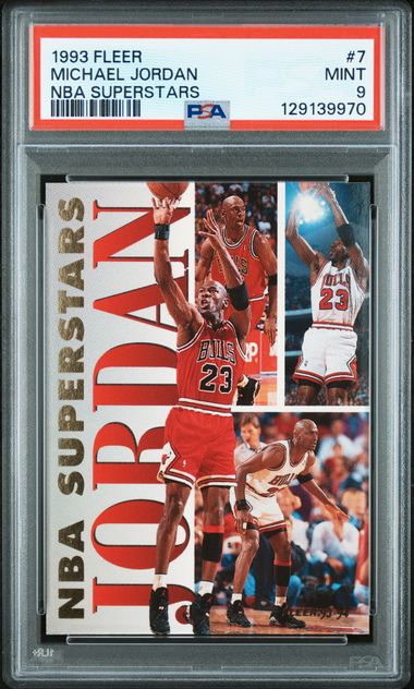 1993 Fleer NBA Superstars #7 Michael Jordan PSA 9 - Front