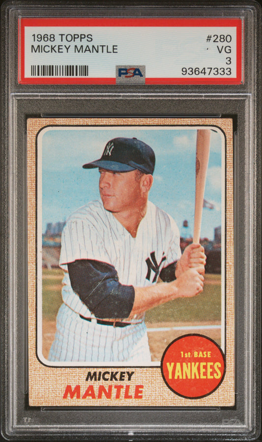 1968 Topps Mickey Mantle #280 PSA 3