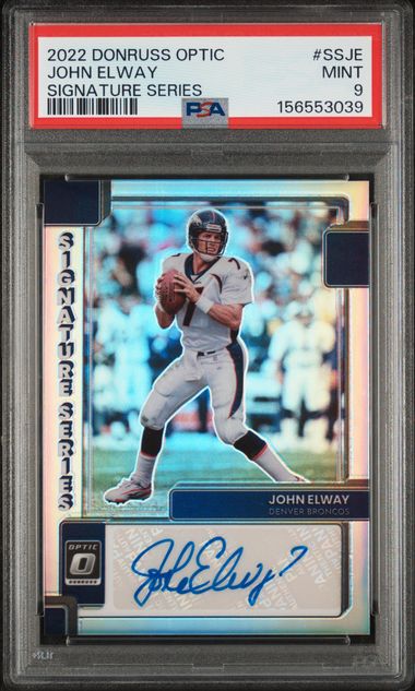 2022 Panini Donruss Optic Signature Series #SSJE John Elway PSA 9 - Front