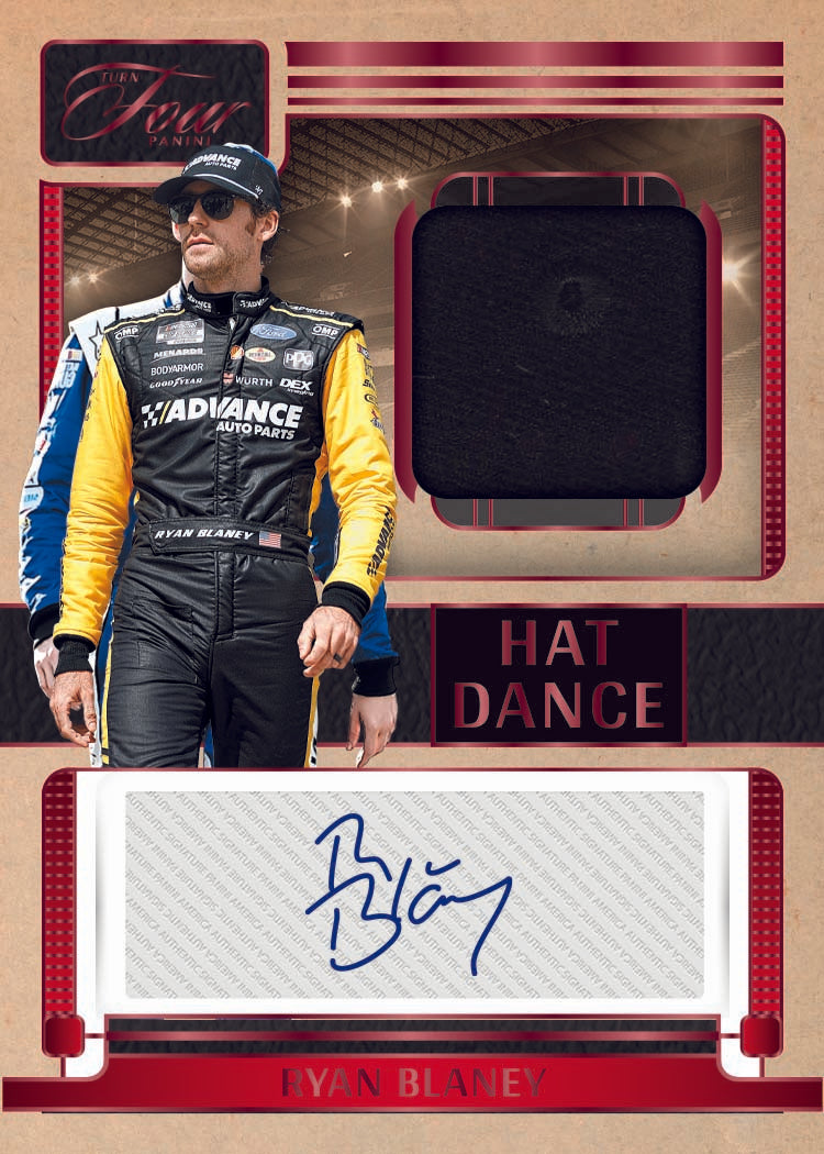2025 Panini Turn Four Racing Hat Dance Ryan Blaney