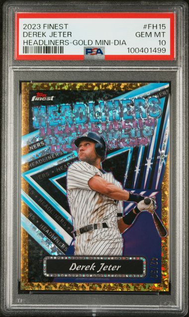 2023 Topps Finest Headliners Gold Mini-Diamond /50 #FH15 Derek Jeter PSA 10 - Front