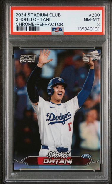 2024 Topps Stadium Club Chrome Refractor #200 Shohei Ohtani PSA 8 - Front